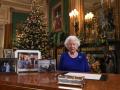 Britain's Queen Elizabeth II recording her annual Christmas Day message to the nation on Tuesday Dec. 24, 2019,