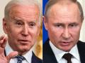 Joe Biden y Vladimir Putin, presidentes de EE. UU. y Rusia respectivamente