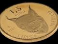 La Fábrica Nacional de Moneda y Timbre acuñó esta serie de monedas de oro de 1,5 euros con el símbolo del lince ibérico