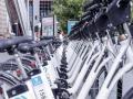 Bicicletas ancladas en Plaza de Castilla durante el día del primer reparto de la puesta en marcha de BiciMAD Go, en una foto de archivo