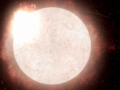 Interpretación artística de una estrella supergigante roja en transición a una supernova de Tipo II