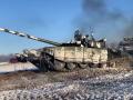 Un tanque ruso en Ucrania
