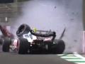Captura del momento en el que Schumacher sufre el accidente