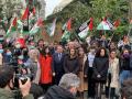 La protesta frente al Congreso, con Enrique Santiago en primer término