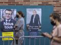 Ciudadanos franceses llegan a votar en la segunda vuelta de las elecciones presidenciales francesas en Burbank, California