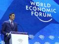 Government President Pedro Sánchez during his speech at the World Economic Forum in Davos (Switzerland)