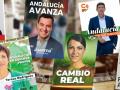 Carteles electorales de los comicios andaluces del 19 de junio