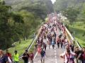 Caravana migrante pasando por Tapachula, Guatemala