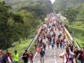 Caravana migrante pasando por Tapachula, Guatemala