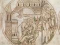 San Guthlac realiza un exorcismo con su cinturón - British Library