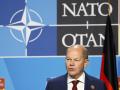 Canciller alemán en rueda de prensa en la cumbre d ela OTAN en Madrid