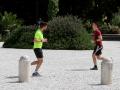 Dos chicos practican 'running'