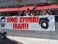 Pancarta del 'ongi etorri' que se celebró en Berango el pasado mes de marzo