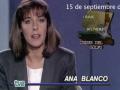 Ana Blanco, en su primer Telediario, en septiembre de 1990