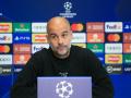 Pep Guardiola, en una rueda de prensa previa a un partido de Champions