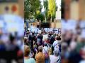 Imagen de las protestas frente a la embajada de Irán, Madrid