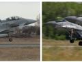 Un Eurofighter y dos Mig-29 que participan en misión de policía aérea con la OTAN en Bulgaria