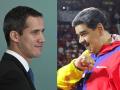 El presidente encargado de Venezuela Juan Guaidó y el dictador Nicolás Maduro