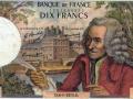 Homenaje a Voltaire en un billete bancario francés de la segunda mitad del siglo XX