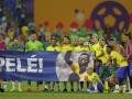 Los jugadores brasileños en el Mundial mandaron su apoyo a Pelé en un partido