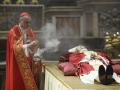 Body of Pope Emeritus Benedict XVI during his burial on January 2, 2023 at Vatican