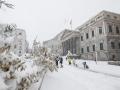 El Congreso de los Diputados durante la borasca Filomena, que dejó la mayor nevada en décadas en Madrid