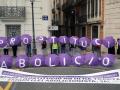Manifestación en Valencia de activistas feministas reclamando la abolición de la prostitución.