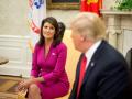 La exembajadora de EE.UU. ante la ONU, Nikki Haley y el expresidente Donald Trump