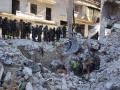 Mandatory Credit: Photo by CHINE NOUVELLE/SIPA/Shutterstock (13760177g)
Rescue workers search for survivors among the rubble of a destroyed building in the Bustan al-Basha neighborhood in Aleppo city, northern Syria, on Feb. 8, 2023. Monday's massive earthquakes killed 3,480 people and injured 3,000 others in Syria, a war monitor reported Wednesday.
Syria Aleppo Earthquakes Rescue - 08 Feb 2023 *** Local Caption *** .