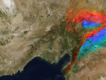 Desplazamiento de la tierra a causa del terremoto