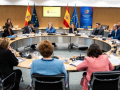 Imagen de la reunión que han mantenido los responsables presupuestarios de la UE con Nadia Calviño