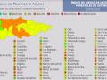 Índice de riesgo por incendios forestales en Asturias
