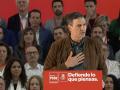 El presidente del Gobierno, Pedro Sánchez, en un mitin del PSOE en Valencia.