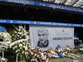 Imagen de la capilla ardiente de Arsenio Iglesias en el estadio de Riazor