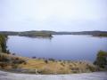 Detalle del embalse de Aznalcazar tras las lluvias caídas en estos días