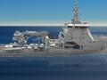 Recreación del futuro Buque de Acción Marítima de la Armada española