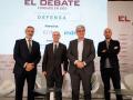 Tercera mesa redonda en la jornada de Defensa de El Debate, con Luis José García de la Iglesia, head of cyberdefense business line de Indra, Antonio Abad, director técnico de Hispasat, Luis Jiménez, subdirector general del Centro Criptológico Nacional, y moderada por Adolfo Garrido