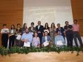 Foto de grupo de los emprendedores, los CEO, técnicos del CRN y autoridades en la final del Programa de Emprendimiento con la ganadora, Blanca Arbolí, junto a la delegada de Empleo, María Dolores Gálvez