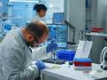 Científicos trabajando en un laboratorio diferentes virus
