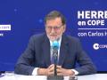 El expresidente del Gobierno Mariano Rajoy, durante su entrevista con Carlos Herrera, en Cope