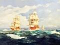 Descubrimiento del estrecho de Magallanes, pintura de Álvaro Casanova
