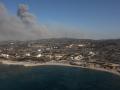 Vista aérea de los incendios en Kiotari, en la isla griega de Rodas