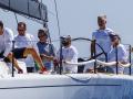 El Rey Felipe VI a bordo del 'Aifos', barco de la Armada Española, durante la Copa del Rey de Vela