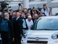 Pope Francis greets people after having been discharged from Gemelli Hospital in Rome, Italy, June 16, 2023.