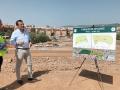 El alcalde, durante su visita a las obras del Parque de Levante.