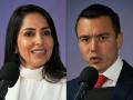Los candidatos a la presidencia de Ecuador Luisa González y Daniel Novoa