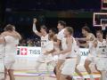 Los jugadores de Alemania celebran tras ganar el Mundial de baloncesto