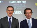 José María Aznar y Alberto Núñez Feijóo, en la clausura del Campus FAES