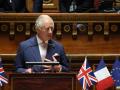 Paris (France), 21/09/2023.- Britain's King Charles addresses Senators and members of the National Assembly at the French Senate, the first time a member of the British Royal Family has spoken from the Senate Chamber, in Paris, France, 21 September 2023. Britain's King Charles III and his wife Queen Camilla are on a three-day state visit starting from 20 September, to Paris and Bordeaux, six months after rioting and strikes forced the last-minute postponement of his first state visit as king. (Francia, Reino Unido, Burdeos) EFE/EPA/EMMANUEL DUNAND / POOL MAXPPP OUT