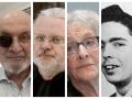 Los escritores Salman Rushdie, Jon Fosse, Ida Vitale y Thomas Pynchon